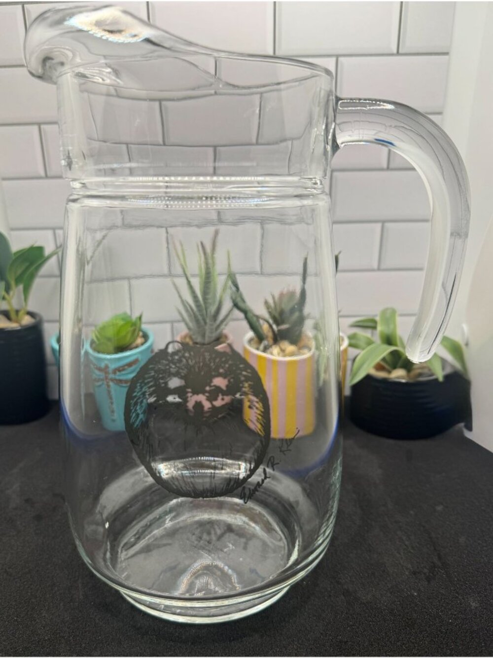 Glass Water Pitcher With Handle & Spout By Camelot Specialties